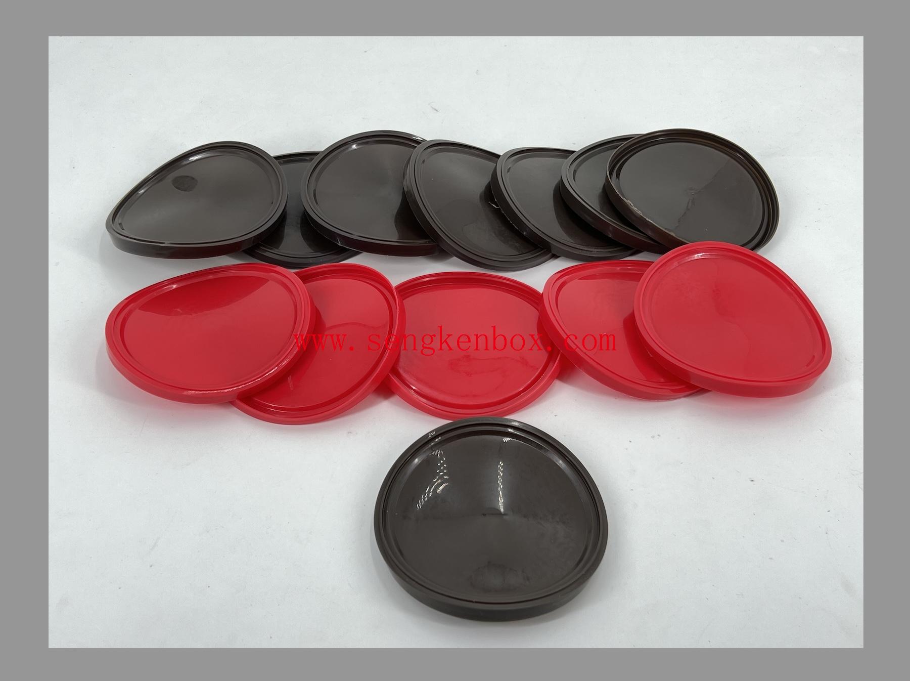 Red Brown 99mm Plastic Covers for Composite Paper Cans Packaging