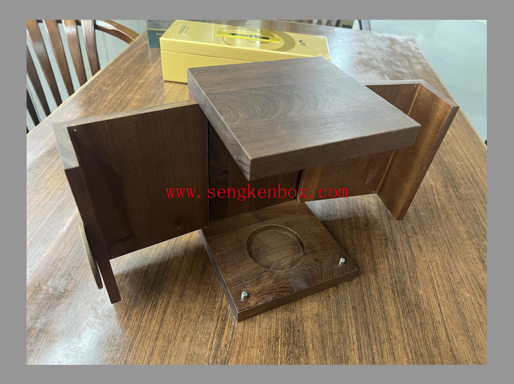 Tea Packaging Double Door Vertical Display Wood Gift Box