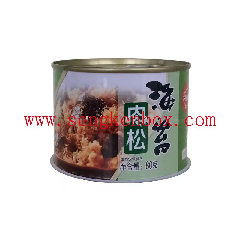 Round caviar tin cans