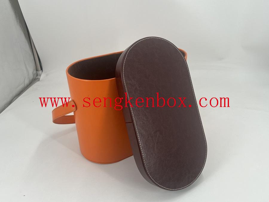 flask leather empty packing mens gift box set