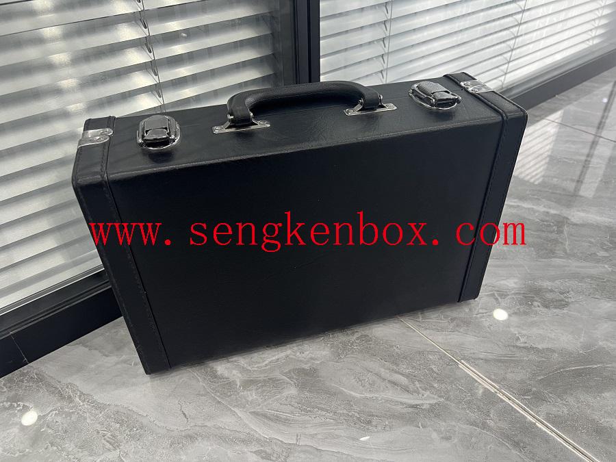 dark blue leather single navy ring package box