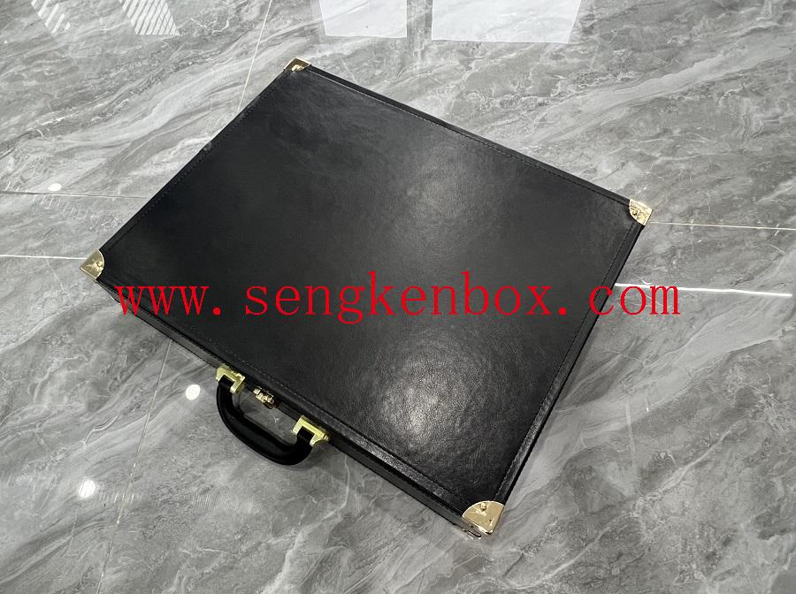 leather box round