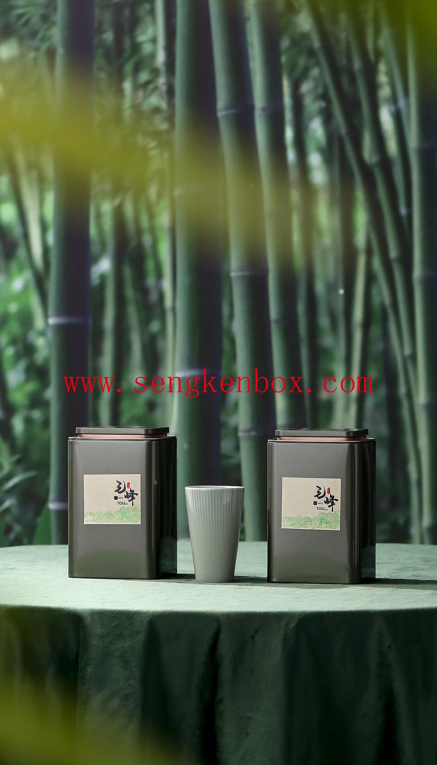 matte black box tin coffee tea