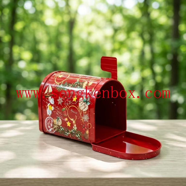 Christmas Mailbox Tin Box Christmas Mailbox Tin Box