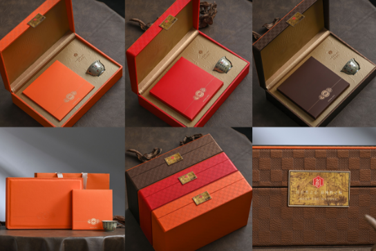 Embossed Faux Leather Tea Gift Box