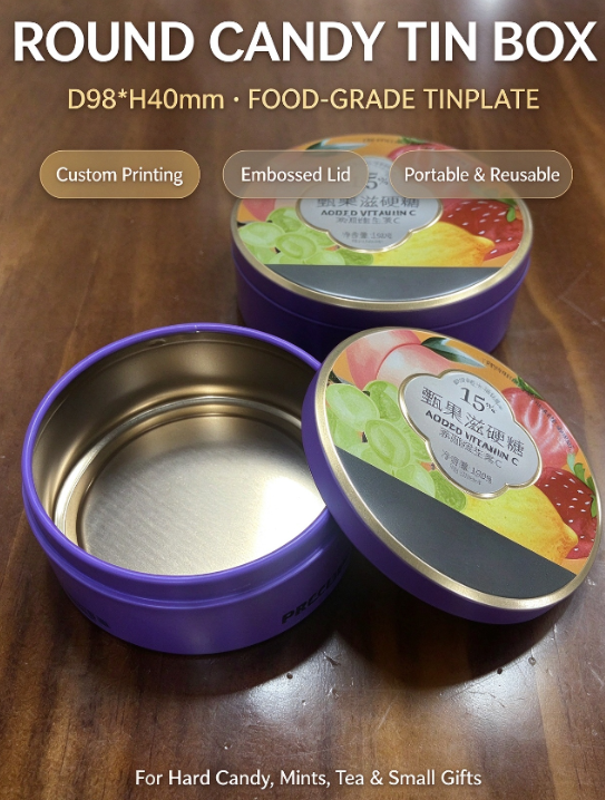 Wedding Favor Round Tin Gift Box Wedding Favor Round Tin Gift Box