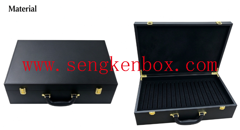Luxury Black Pu Leather Sample Case For Building Material