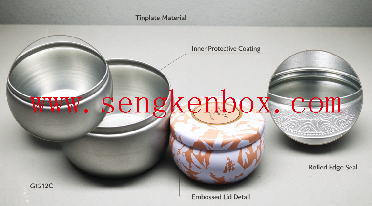 Embossed Lid Candle Tin Embossed Lid Candle Tin