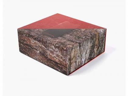 Red Splicing Bark Texture Pattern Paper Box