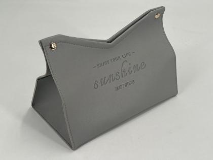 OEM and ODM PU Leather Desktop Tissue Case for Home Office Use For Sale